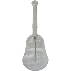 Vintage 60s Princess House Heritage Glass Bell #495 Etched Floral Design Clear